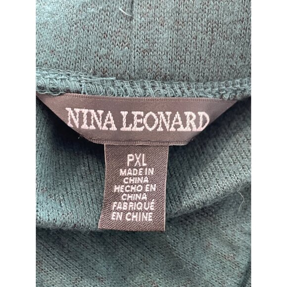 Nina Leonard 3 Piece Shawl Cardigan Tank and Pant Set Size PXL Rich Pine Multi - Picture 3 of 6